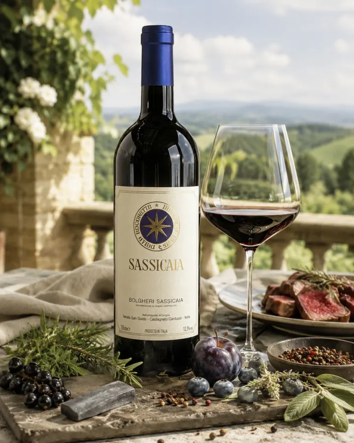 Bottiglia di Sassicaia disponibile all'Enoteca Armellini